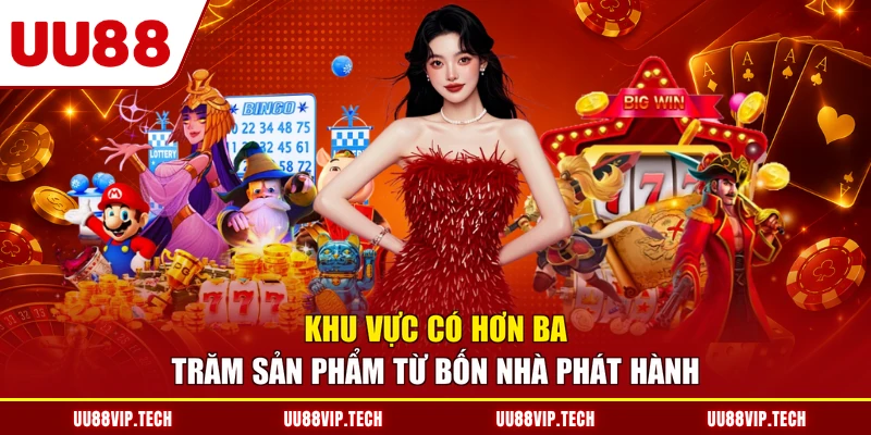Khu vực có hơn ba trăm sản phẩm từ bốn nhà phát hành